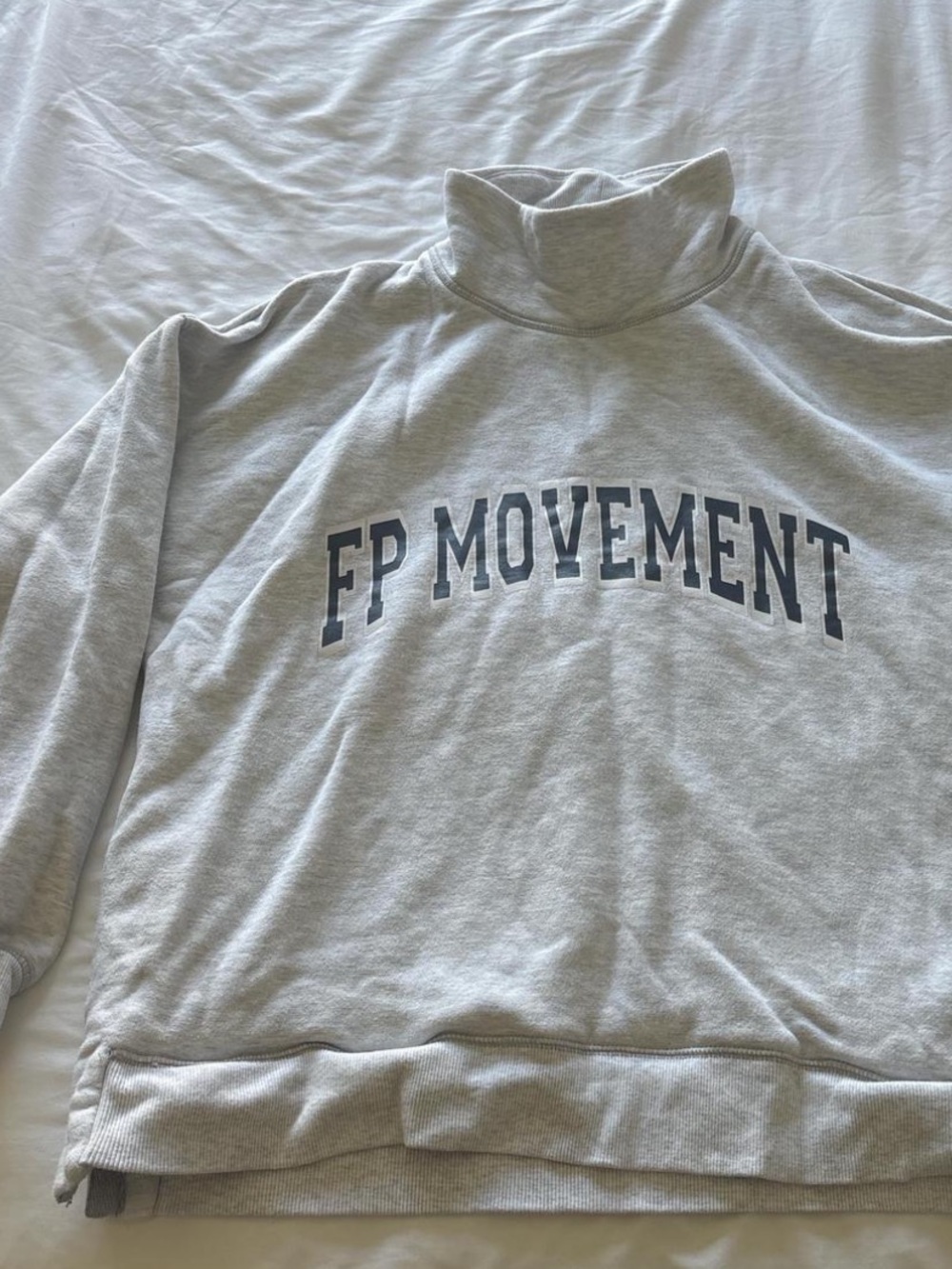 Free People Grey FP Movement Funnel Neck Sweatshirt